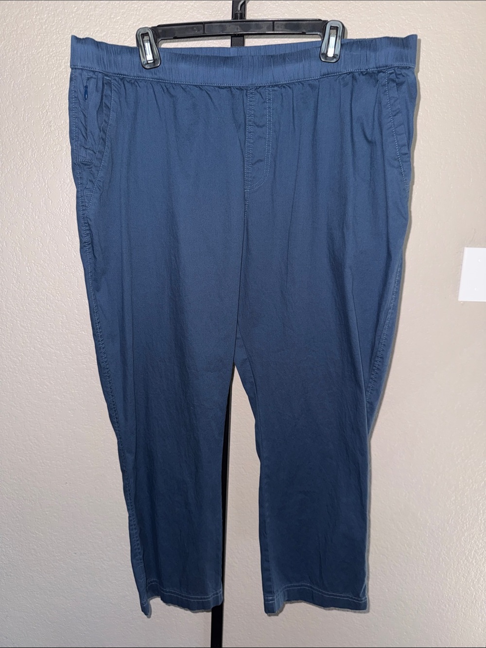 Pact Men's Casual Elastic Waist Pull On Navy Organic Cotton Pants Drawstring XL